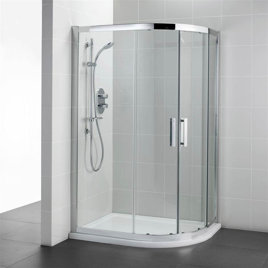 Ideal Standard Synergy Offset Quadrant Enclosure Panels Idealclean 8mm Glass - Bright Silver - L6287EO - TAP 'N' SHOWER