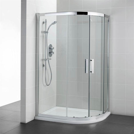 Ideal Standard Synergy Offset Quadrant Enclosure Panels Idealclean 8mm Glass - Bright Silver - L6287EO - TAP 'N' SHOWER