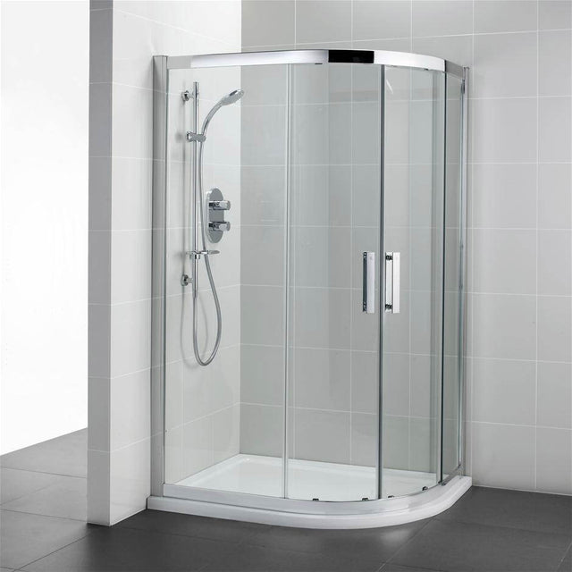 Ideal Standard Synergy Offset Quadrant Enclosure Panels Idealclean 8mm Glass - Bright Silver - L6287EO - TAP 'N' SHOWER