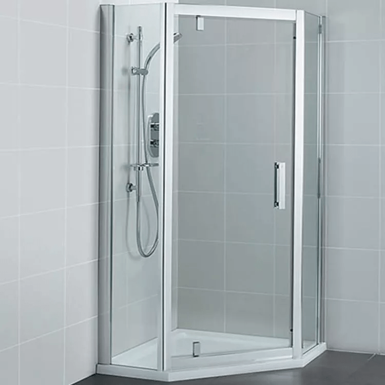 Ideal Standard Synergy Pivot Pentagon Inc Panels 2 Part 900mm - Silver/clear - L6215EO - TAP 'N' SHOWER
