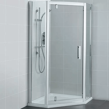 Ideal Standard Synergy Pivot Pentagon Inc Panels 2 Part 900mm - Silver/clear - L6215EO - TAP 'N' SHOWER