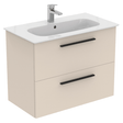 Ideal Standard i.life A Wall Hung Vanity Unit 2 Drawers 80cm - Matt Sandy Beige - T5256NF - TAP 'N' SHOWER