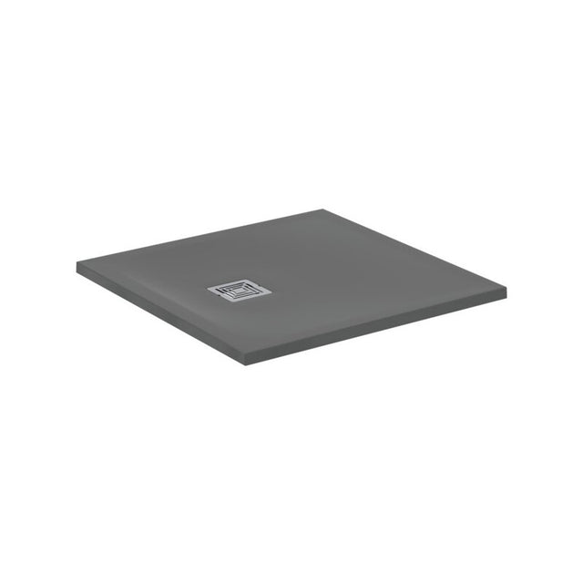 Ideal Standard Ultra Flat S + 800 x 800mm Shower Tray - Concrete Grey - T5600FS - TAP 'N' SHOWER