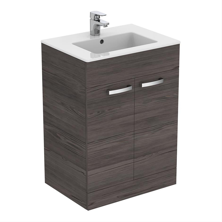 Ideal Standard Tempo 2 Door 600mm Basin Vanity Unit ONLY - Lava Grey - E3244LG
