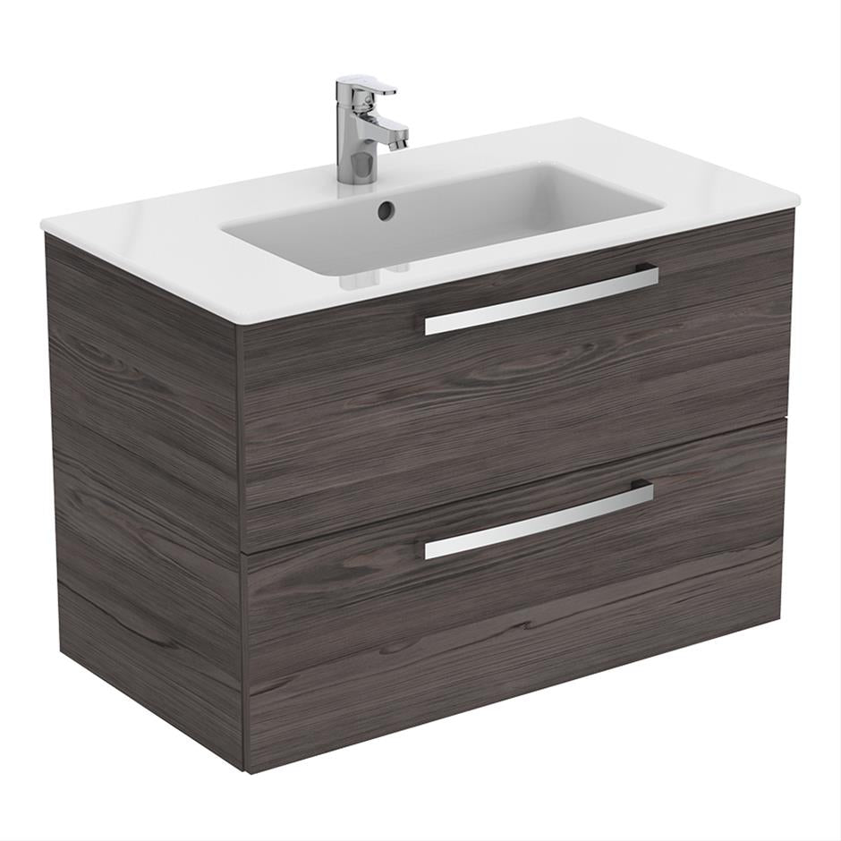 Ideal Standard Tempo 2-Drawer 600mm Vanity Unit ONLY - Lava Grey - E3242LG