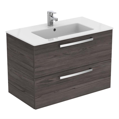 Ideal Standard Tempo 2-Drawer 600mm Vanity Unit ONLY - Lava Grey - E3242LG