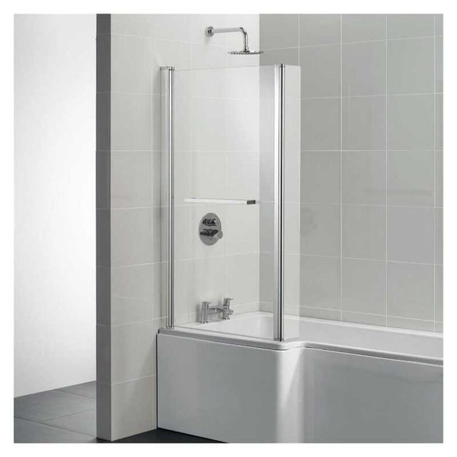 Ideal Standard Tempo Cube 1400mm High Hinged End Panel Bath Screen with Towel Rail - E2597EO