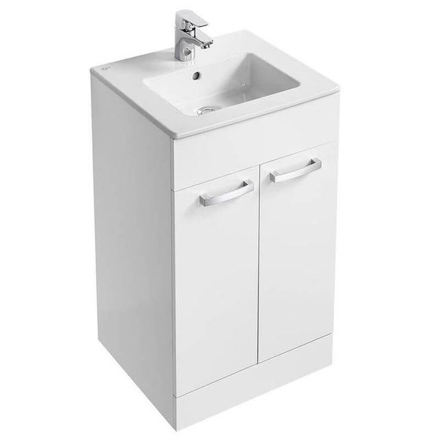 Ideal Standard Tempo Floor standing Vanity Basin Unit 500mm - White - E1102WG - TAP 'N' SHOWER