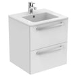 Ideal Standard Tempo Wall Mounted Vanity Basin Unit 500mm - White - E1103WG - TAP 'N' SHOWER
