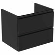 Ideal Standard Tesi 2 Drawers Basin Unit 600mm - Silk Black - T0050ZT - TAP 'N' SHOWER