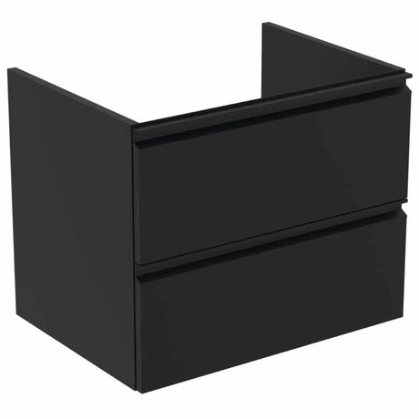 Ideal Standard Tesi 2 Drawers Basin Unit 600mm - Silk Black - T0050ZT - TAP 'N' SHOWER