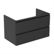 Ideal Standard Tesi 2 Drawer 800mm Wall Hung Vanity Unit ONLY - Silk Black - T0051ZT