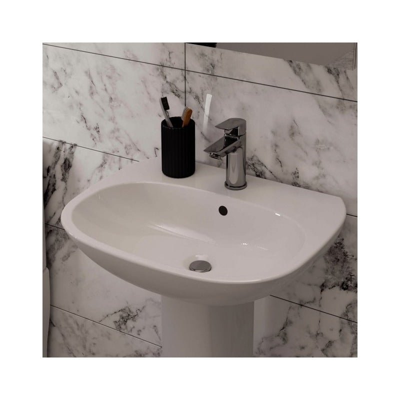 Ideal Standard Tesi Pedestal Basin 1 Tap Hole 500mm - White - T031201 - TAP 'N' SHOWER