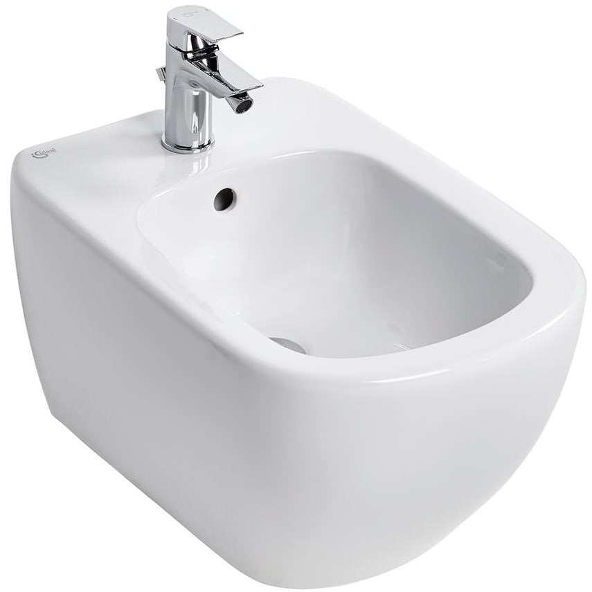 Ideal Standard Tesi 360mm Wide 1 Tap Hole Wall Hung Bidet - T350401