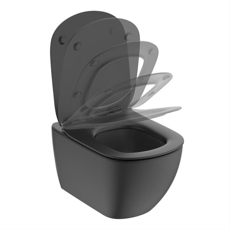 Ideal Standard Tesi Wall Hung Toilet Pan ONLY - Silk Black - T0079V3