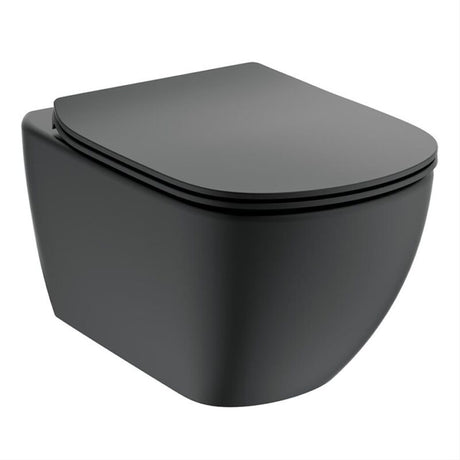 Ideal Standard Tesi Wall Hung Toilet Pan ONLY - Silk Black - T0079V3