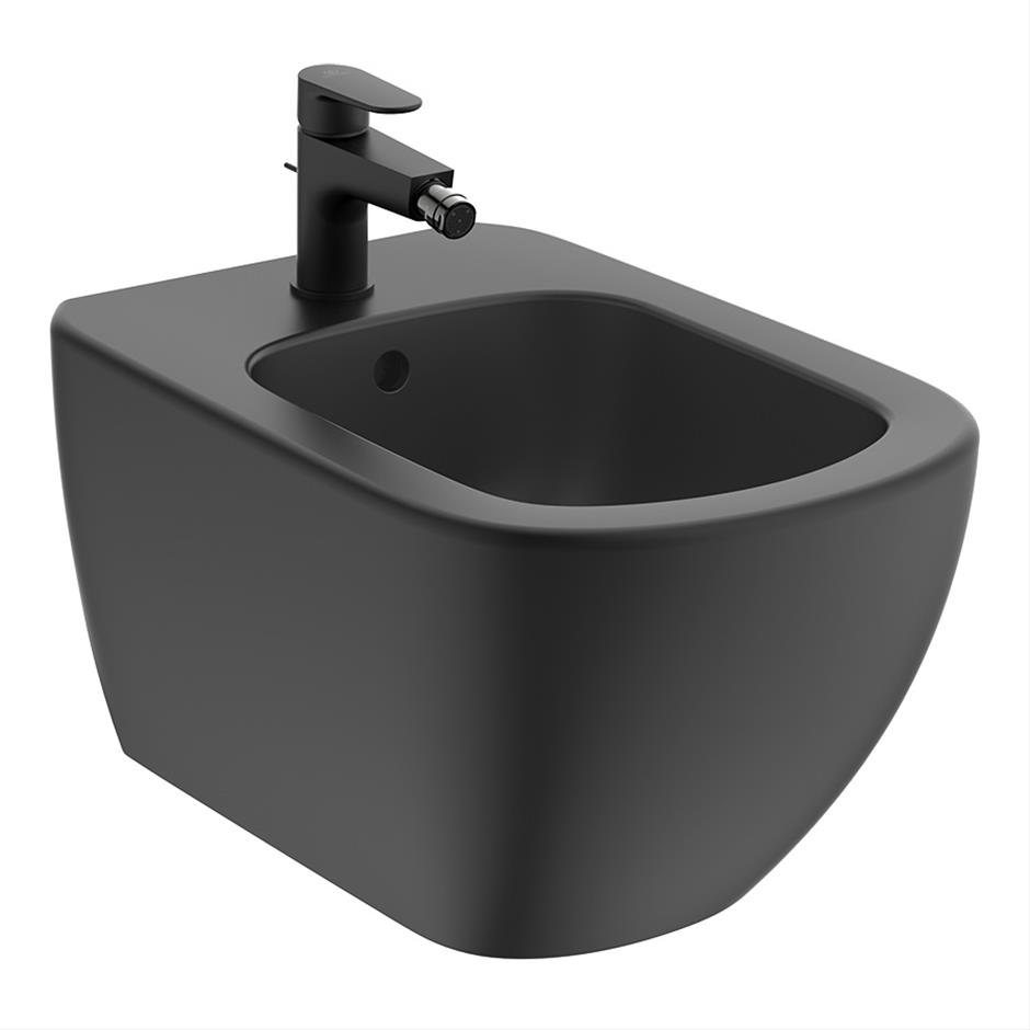 Ideal Standard Tesi Wall Mounted Bidet 1 Taphole With Hidden Fixations - Silk White - T3552V1