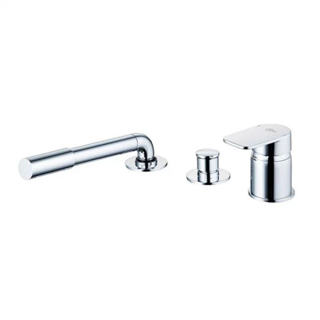 Ideal Standard Tonic II Single Lever 3 Tap Hole Bath Shower Mixer with Diverter - Chrome - A6349AA - TAP 'N' SHOWER
