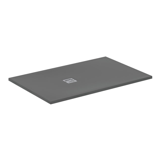 Ideal Standard Ultra Flat S + 1400 x 900mm Shower Tray - Concrete Grey - T5598FS - TAP 'N' SHOWER