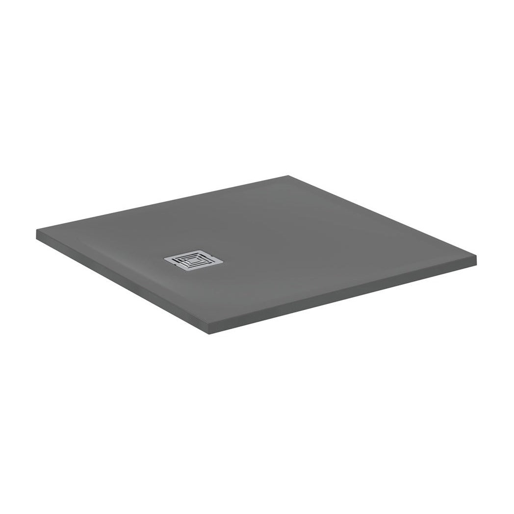 Ideal Standard Ultra Flat S + 900 x 900mm Shower Tray - Concrete Grey - T5597FS - TAP 'N' SHOWER