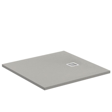 Ideal Standard Ultraflat Shower Tray 100x100 Concrete Grey Square - K8216FS - TAP 'N' SHOWER