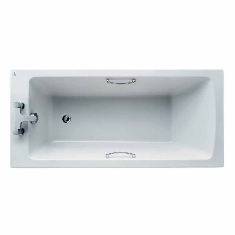 Ideal Standard Tempo Arc Idealform Plus+ Bath with Chrome Handgrips 1500x700mm - White - E155601 - TAP 'N' SHOWER