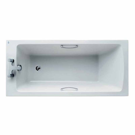 Ideal Standard Tempo Arc Idealform Plus+ Bath with Chrome Handgrips 1500x700mm - White - E155601 - TAP 'N' SHOWER