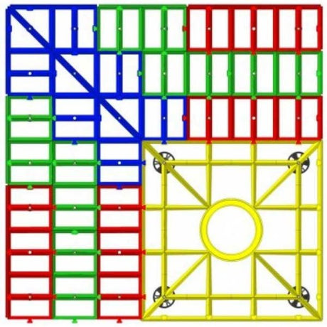 Impey Aqua Grade Modern 2 Way Fall Wetroom Floor Former for Tiled Floors 1200mm X 1200mm - Multi Coloured - AG120120/2F