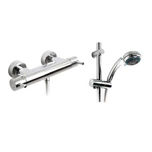Impey Mixer Bar Shower with Hose and Head Pack Extra Long Riser Rail - Chrome - TMV2KIT