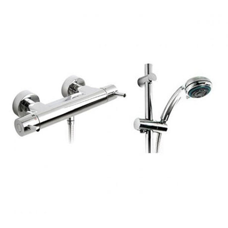 Impey Shower Hose and Head Pack Extra-Long Riser Rail - Chrome - TMV3KIT