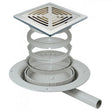 Impey Horizontal Tiled Floor Gully For Pumped Waste with Stainless Steel Grate - Chrome - DSS2