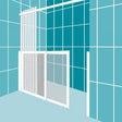 Impey Elevate Left Handed Option 2 Alcove Sliding Half Height Door 1000mm Wide - White - EL-2-100W-L