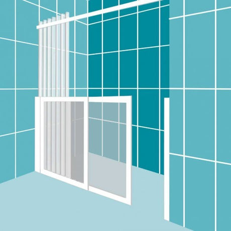 Impey Elevate Left Handed Option 2 Alcove Sliding Half Height Door 800mm Wide - White - EL-2-80W-L