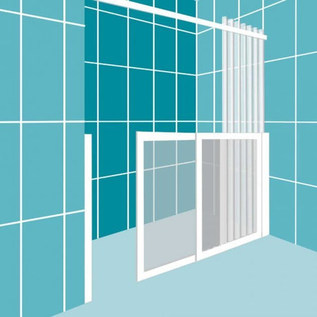 Impey Elevate Right Handed Option 2 Alcove Sliding Half Height Door 900mm Wide - White - EL-2-90W-R