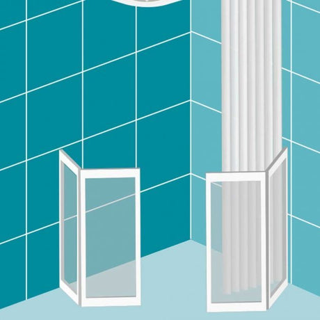Impey Elevate Right Handed Option H Corner Bi-Fold Half Height Door 1400mm x 800mm - White - EL-H-14080W-R