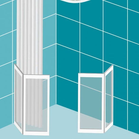 Impey Elevate Left Handed Option H Corner Bi-Fold Half Height Door 1400mm x 700mm - White - EL-H-14070W-L