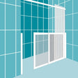 Impey Freeglide Right Handed Option 2 Alcove Sliding Half Height Door 1400mm Wide - White - FG-2-140W-R