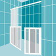 Impey Freeglide Non Handed Option 4 Alcove Sliding Half Height Door 1250mm Wide - White - FG-4-125W