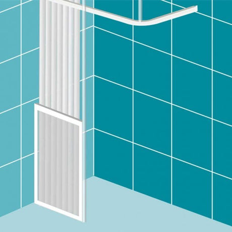 Impey Freeglide Left Handed Option C Half Height Door 400mm Wide - White - FG-C-40W-L.