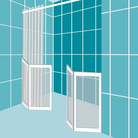 Impey Freeglide Non Handed Option G Alcove Bi-Fold Half Height Door 1250mm Wide - White - FG-G-125W