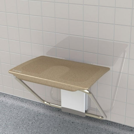 Impey Slimfold Stainless Steel Shower Bench - Sandstone - SFB250WSS