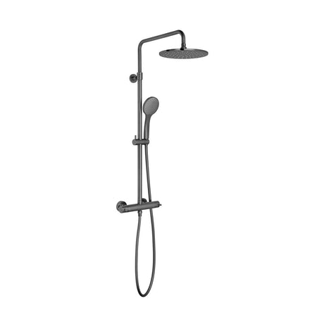 Vado Individual Thermostatic Exposed Bar Valve Shower Kit - Brushed Black - IND-149RRK-RO-BLK