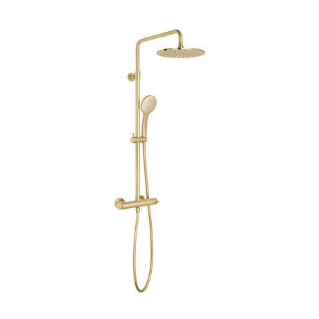 Vado Individual Thermostatic Exposed Bar Valve Shower Kit - Brushed Gold - IND-149RRK-RO-BRG