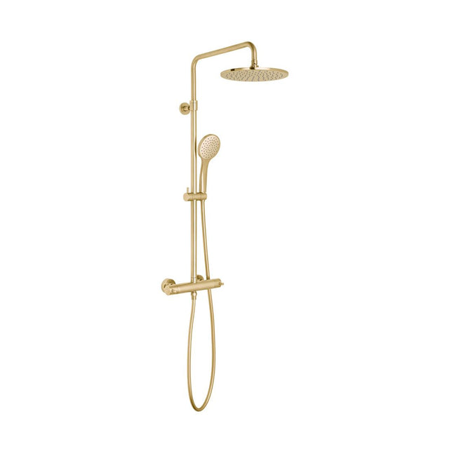 Vado Individual Thermostatic Exposed Bar Valve Shower Kit - Brushed Gold - IND-149RRK-RO-BRG