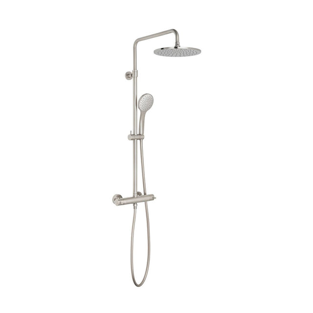 Vado Individual Thermostatic Exposed Bar Valve Shower Kit - Brushed Nickel - IND-149RRK-RO-BRN