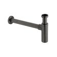 Vado Contemporary Round Bottle Trap 1.1/4” with 35mm Outlet - Brushed Black - IND-461/RO-BLK