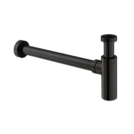 Vado Contemporary Round Bottle Trap 1.1/4” with 35mm Outlet - Polished Black - IND-461/RO-PB