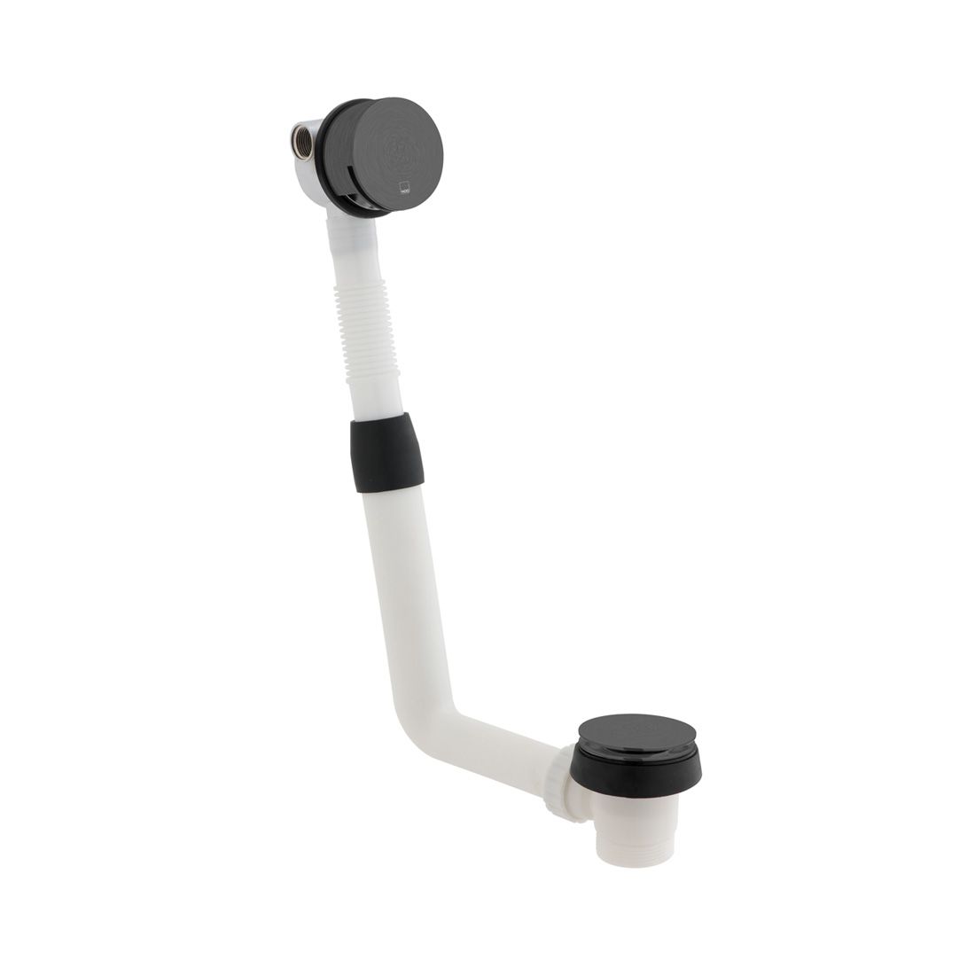 Vado Wastes & Fittings Push Type Bath Filler Waste And Overflow - Brushed Black - IND-81389/RO-BLK