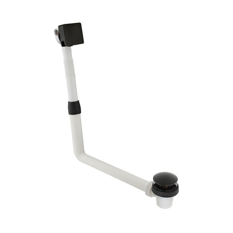 Vado Wastes & Fittings Push Type Bath Filler Waste and Overflow - Polished Black - IND-81389/SQ-PB