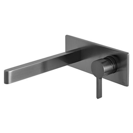 Vado Edit Wall Mounted Basin Mixer Tap With 200mm Spout - Brushed Black - IND-EDI109S/A-BLK